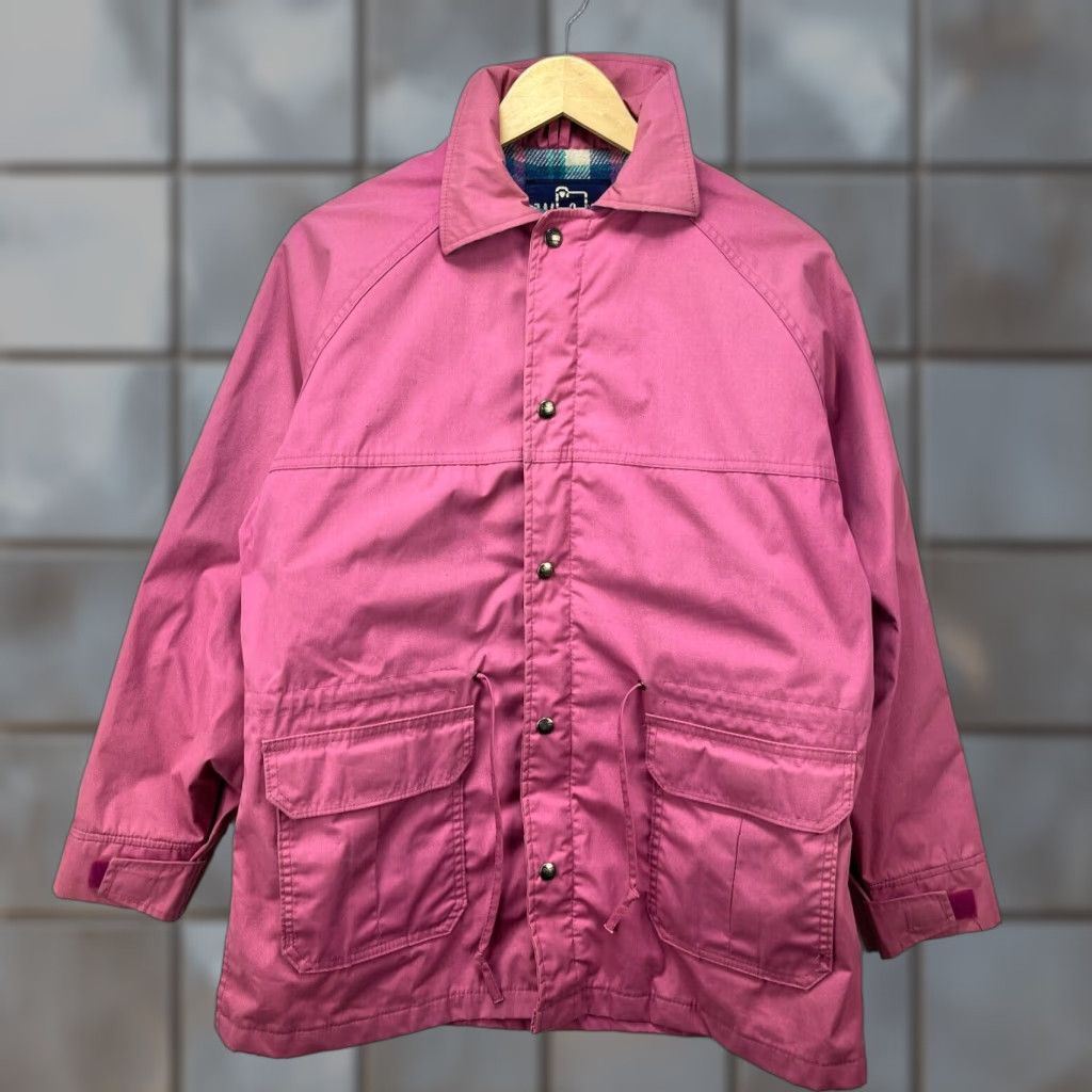 Vintage VINTAGE Woolrich Jacket Plaid Lined Made in USA Pink Womens Large 90s Windbreaker Size L / US 10 / IT 46 - 1 Thumbnail