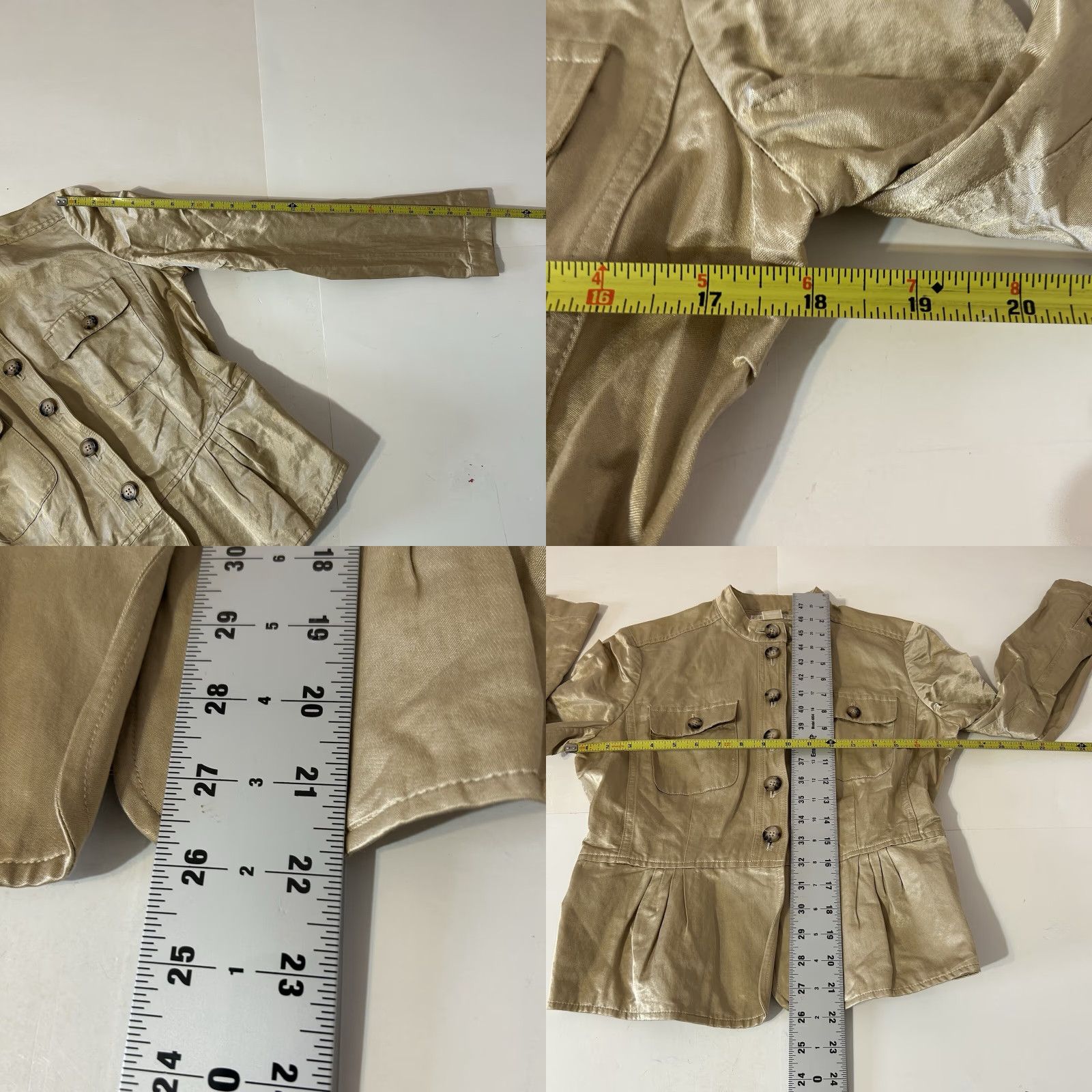Michael Kors VINTAGE Michael Kors Jacket Women M Gold Button Up Pockets Casual Party/Cocktail Workwear Size M / US 6-8 / IT 42-44 - 10 Thumbnail