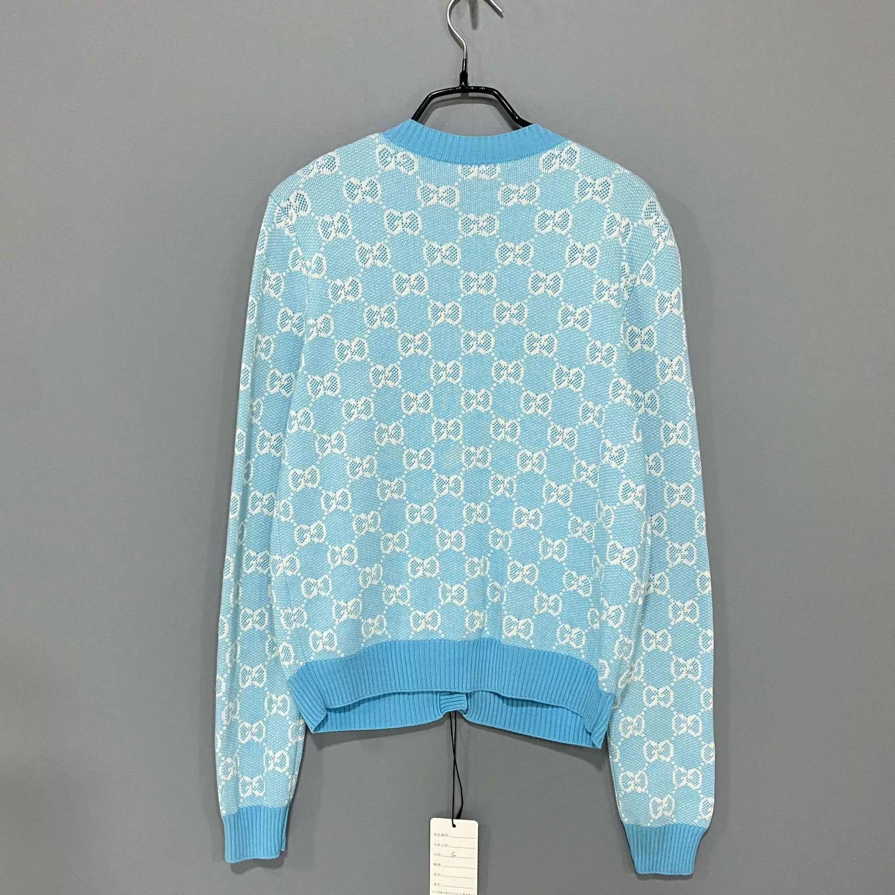 Gucci GUCCI Women's Sky Blue Gold Button Cardigan S Size S / US 4 / IT 40 - 4 Thumbnail