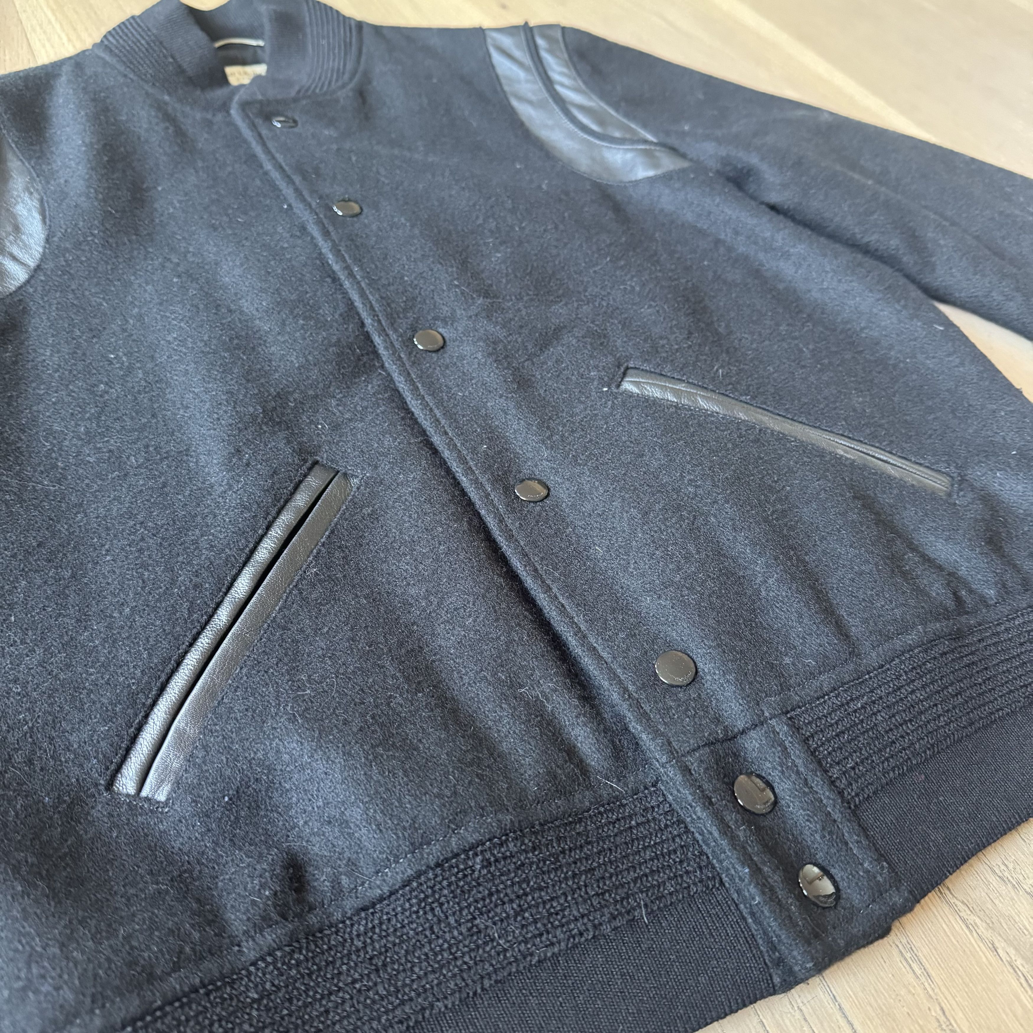 Saint Laurent Paris Saint Laurent Paris - Teddy Bomber Jacket - Black / Black Size US M / EU 48-50 / 2 - 2 Thumbnail