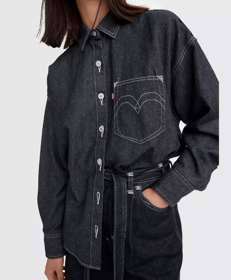 Levi's ~ LEVI'S Oversized Sm Button-Up Shirt Denim Unisex Size S / US 4 / IT 40 - 1 Thumbnail