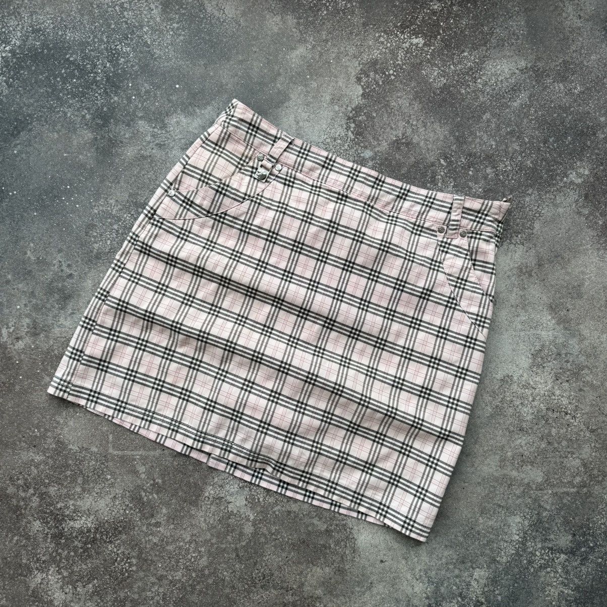 20471120 × Japanese Brand × Vintage Burberry Style Pink Check Vintage Skirt Size 32" / US 10 / IT 46 - 2 Thumbnail