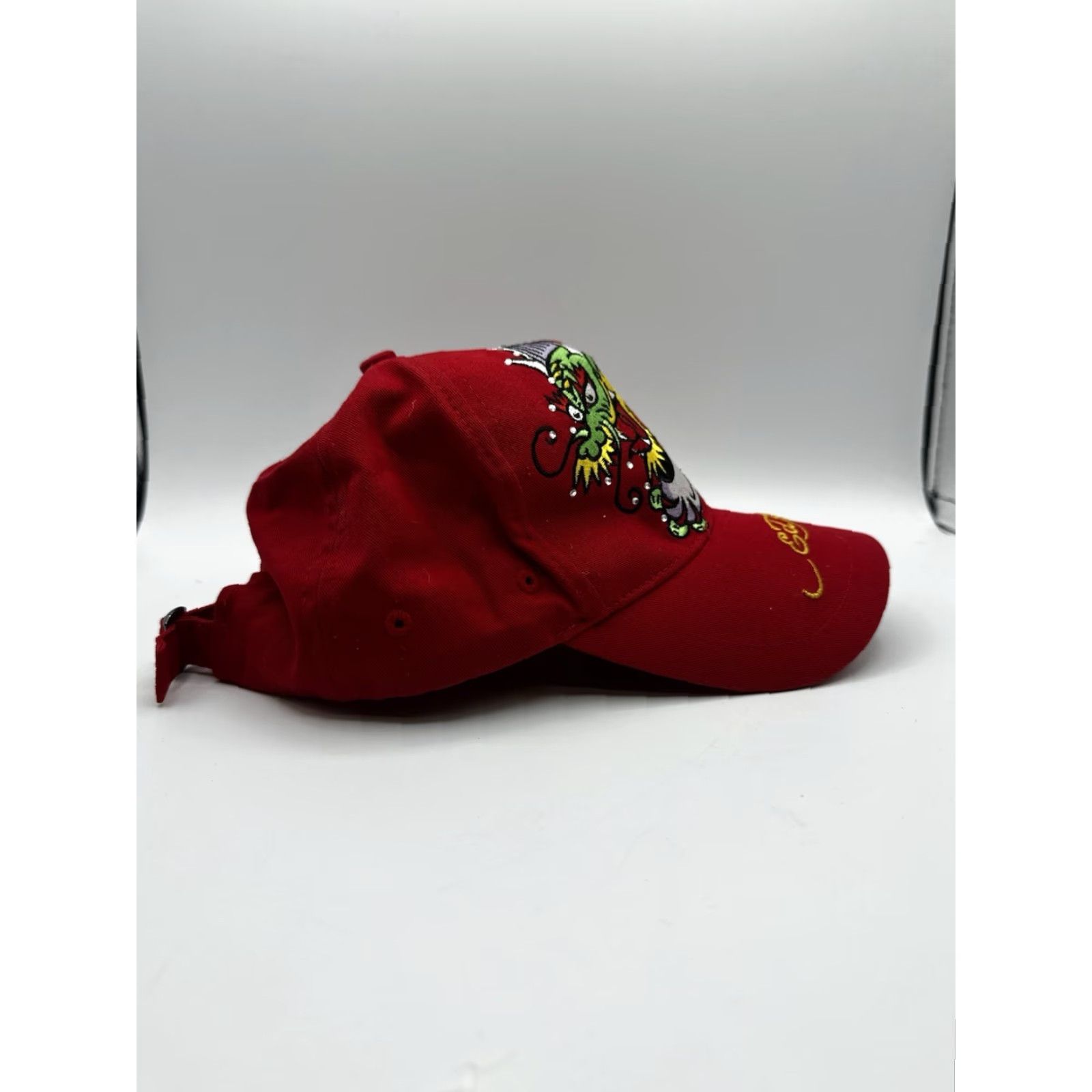 Ed Hardy Ed Hardy Red Embroidered Dragon Ball Cap Hat Strapback Unisex Adults One Size Red Cotton Size ONE SIZE - 2 Thumbnail