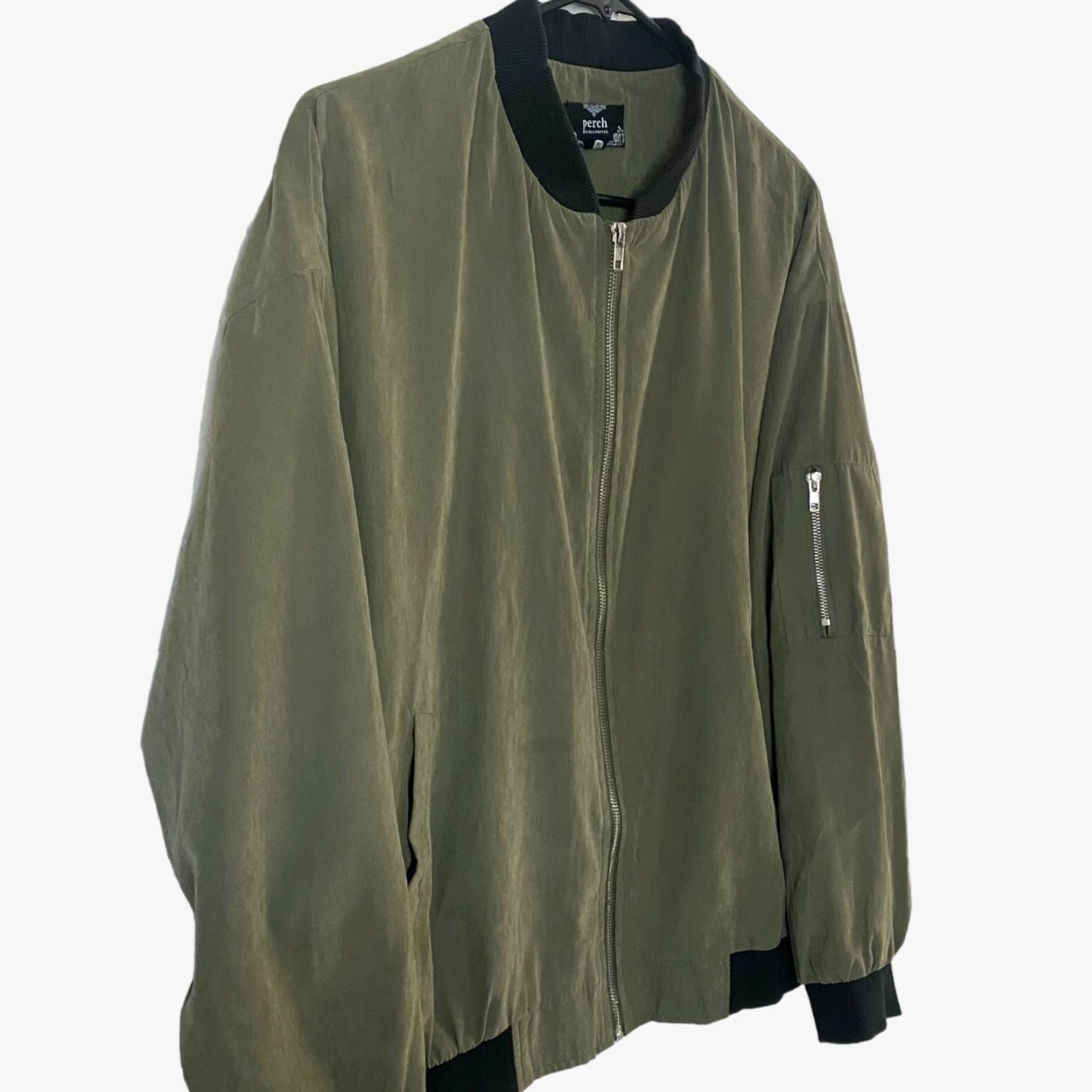 Vintage Perch By Blu Pepper Bomber Jacket Womens 2XL Green Full-Zip Casual Microsuede Size XXL / US 16-18 / IT 52-54 - 4 Thumbnail