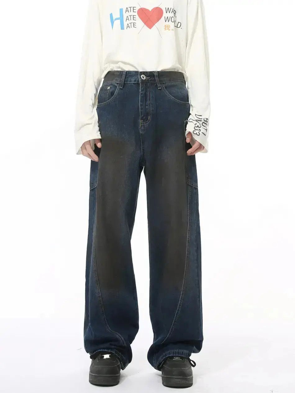 Japanese Brand Retro loose high street patchwork jeans Size US 32 / EU 48 - 1 Thumbnail