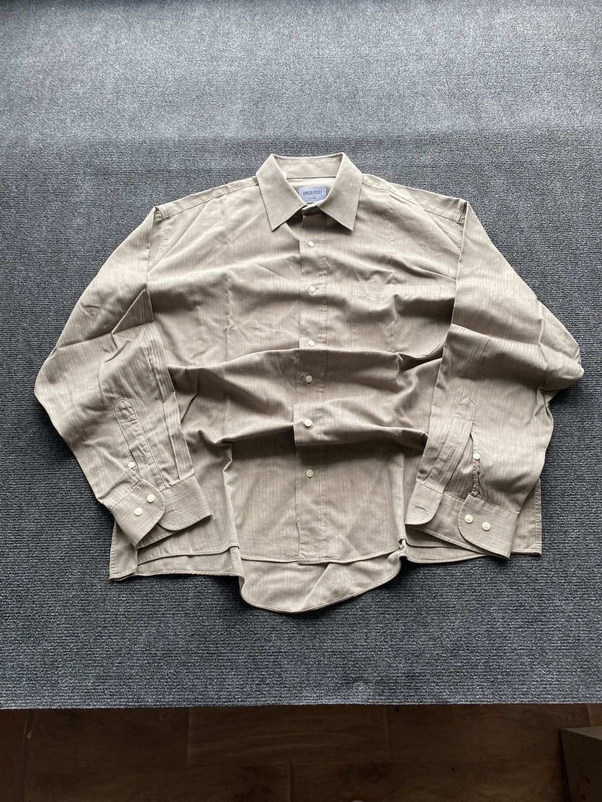 Other 🔥Emilio Pucci designer mens beige shirt Size US XL / EU 56 / 4 - 1 Thumbnail