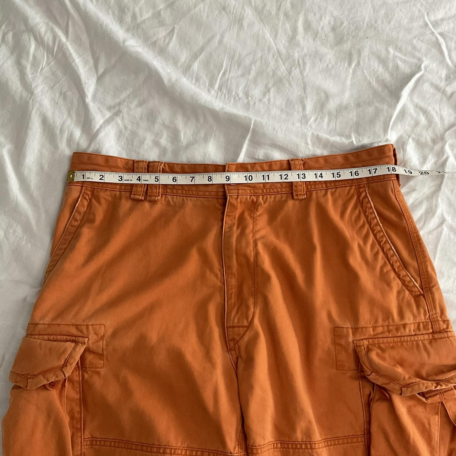 Polo Ralph Lauren VTG y2k POLO Ralph Lauren orange baggy long cargo shorts 36 Size US 36 / EU 52 - 8 Thumbnail