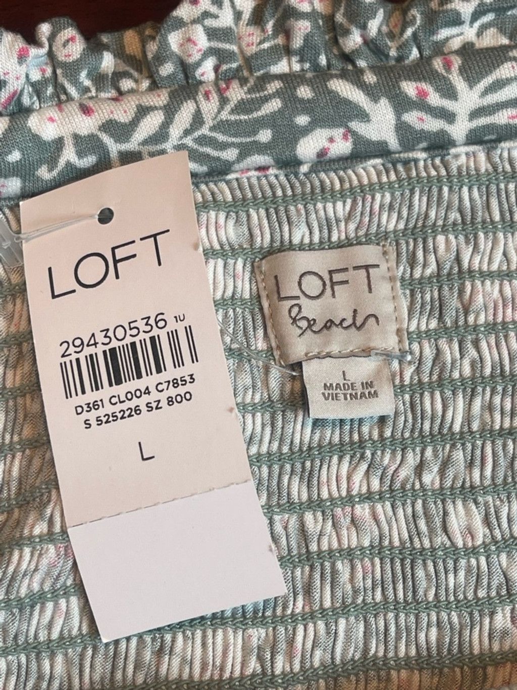 Loft LOFT Beach Floral Smocked Off the Shoulder Top Cottagecore L Size L / US 10 / IT 46 - 4 Thumbnail