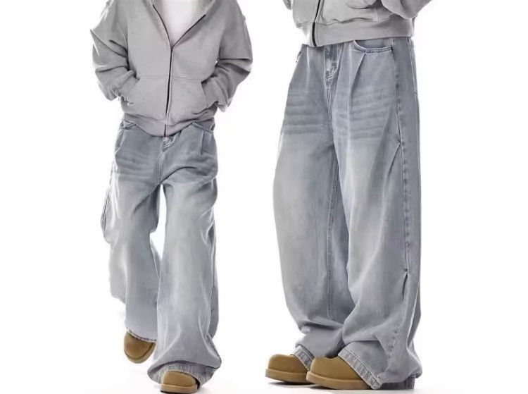 Japanese Brand Washed Cleanfit High Street Straight Loose Wide Leg Denim Size US 31 - 5 Thumbnail