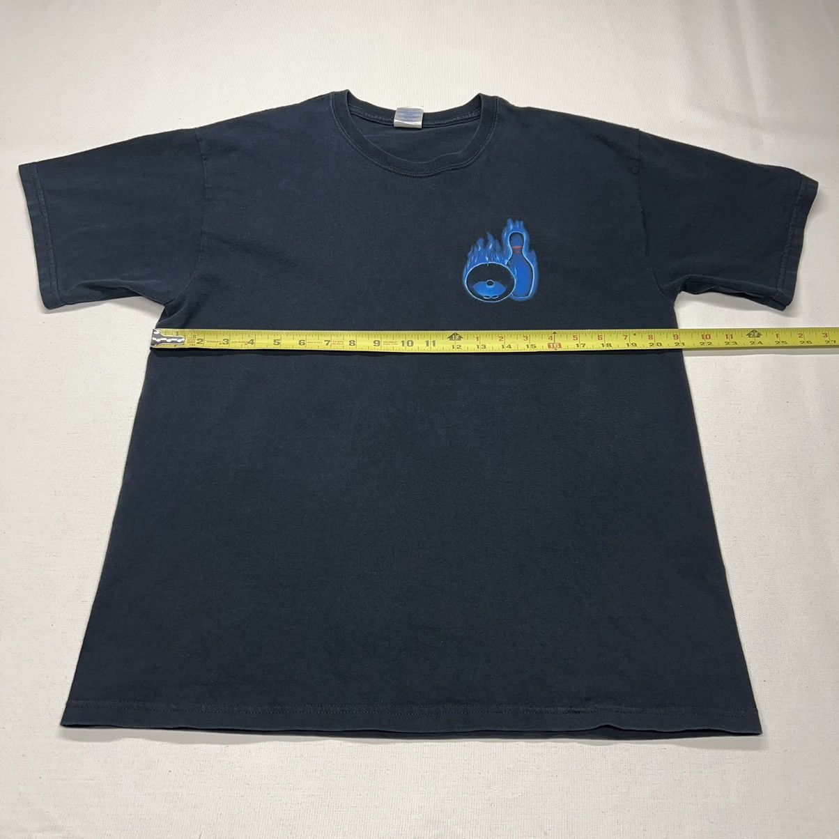 Vintage VTG Bowling Flame Tee Shirt Black Pins Fire Short Sleeve Y2K Size US L / EU 52-54 / 3 - 18 Thumbnail