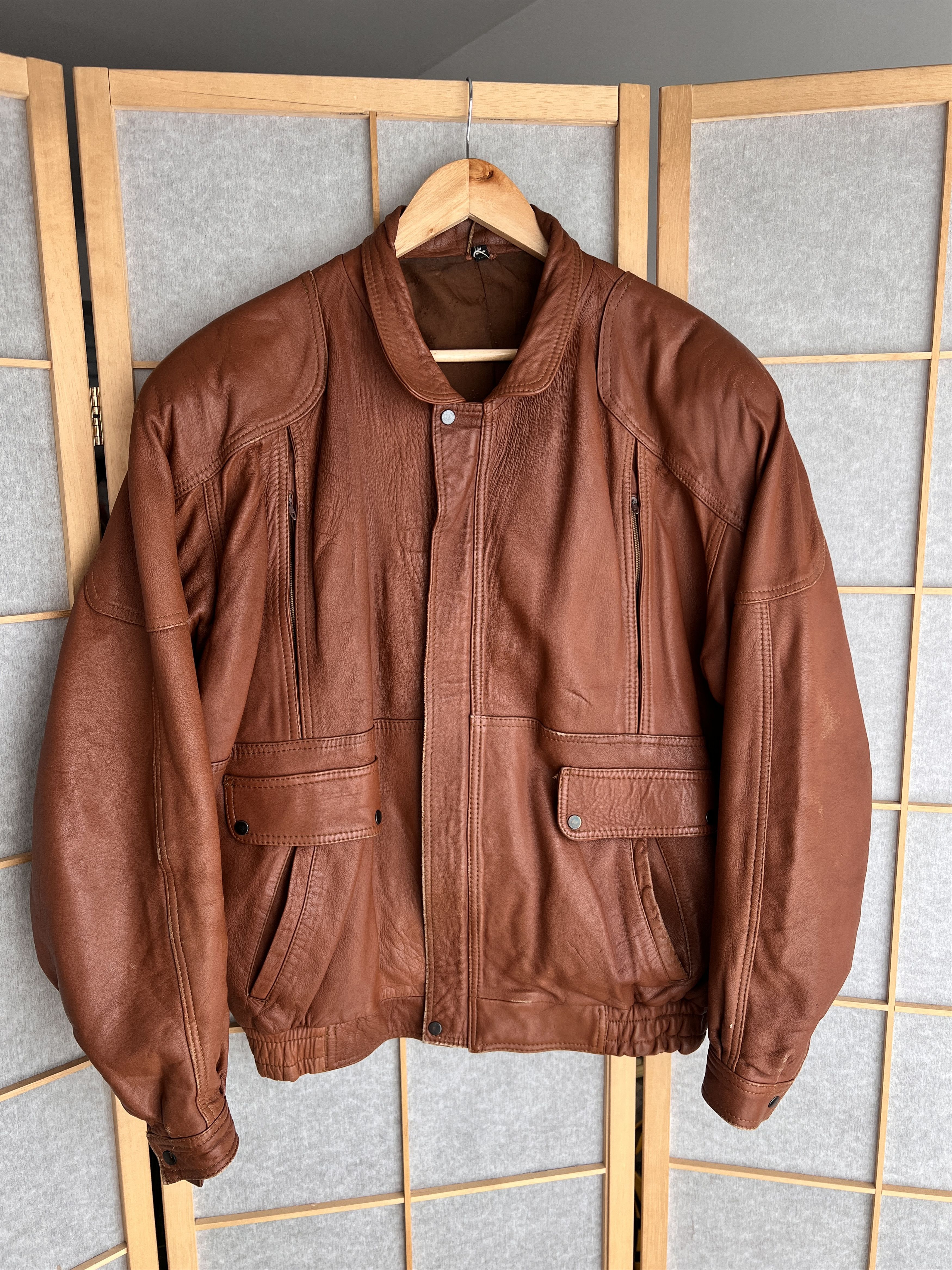 Genuine Leather Vintage 90s Boxy Cropped Leather Jacket Y2K Avant Garde Rare Size US M / EU 48-50 / 2 - 3 Thumbnail