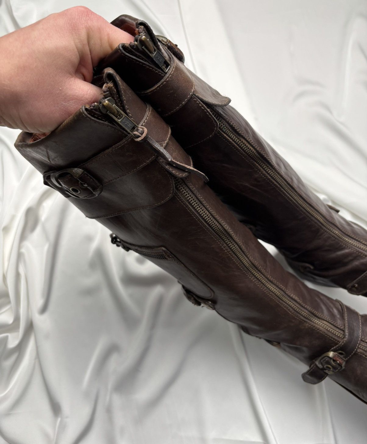Vintage Vintage leather super rare boots with buckles and zippers Size US 9 / IT 39 - 5 Thumbnail