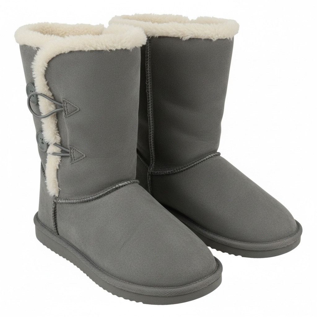 Old Navy Old Navy Tall Grey Faux Suede Boots Women’s Size 2 Shearling Size US 4 / IT 34 - 1 Thumbnail