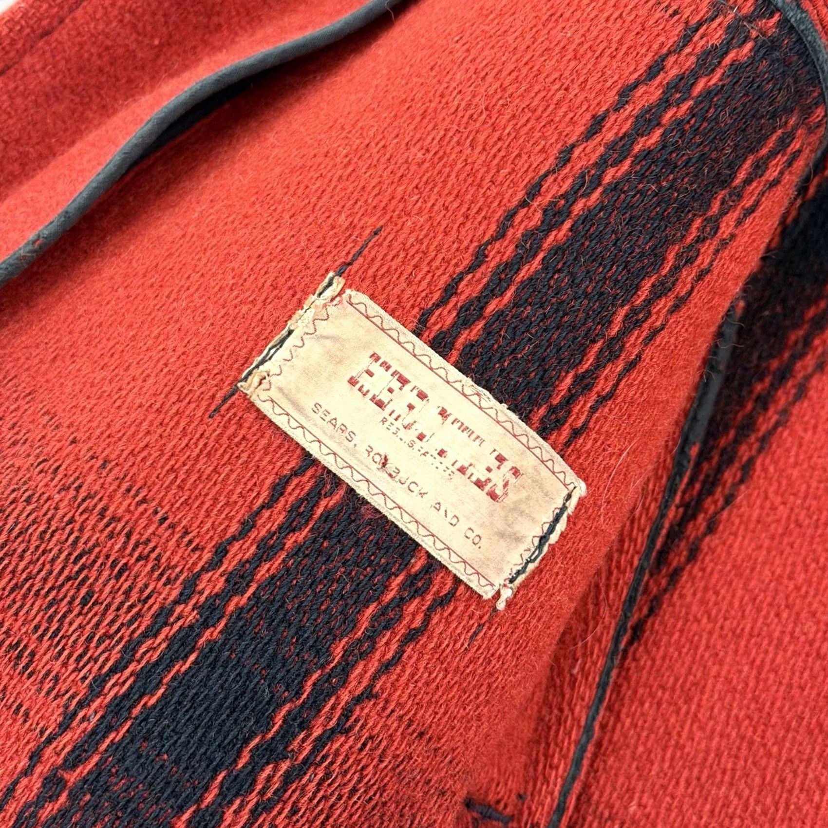 Sears VINTAGE Sears Hercules Plaid Wool Jacket Pants Set SZ Large Red Black Plaid Overcoat Men Fall Winter Wool Vintage 40s Size US 33 - 4 Thumbnail