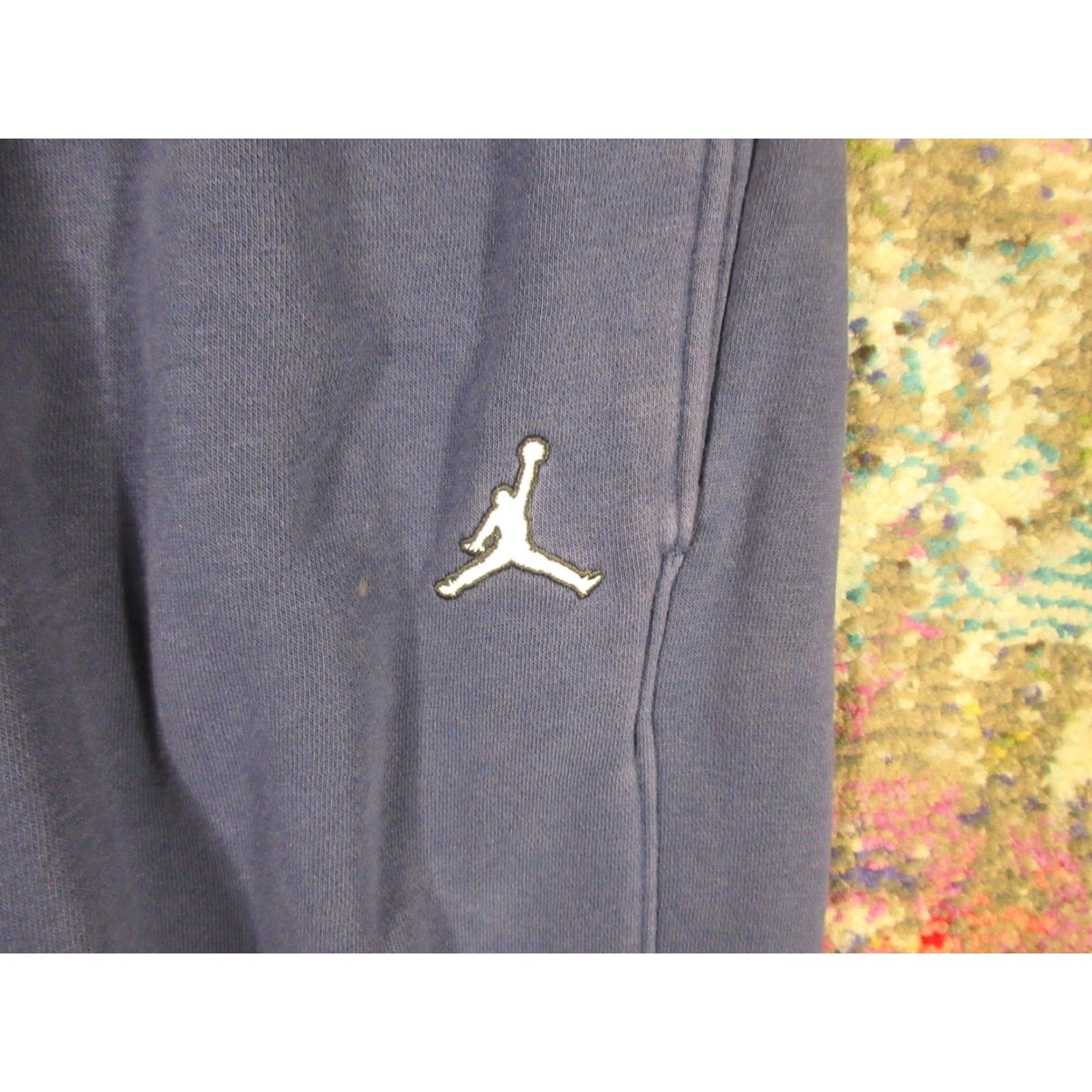 Nike Vtg Nike Jordan Sweatpants Mens M Navy Fleece Joggers Cotton Polyester Fleece Size US 31 - 5 Thumbnail