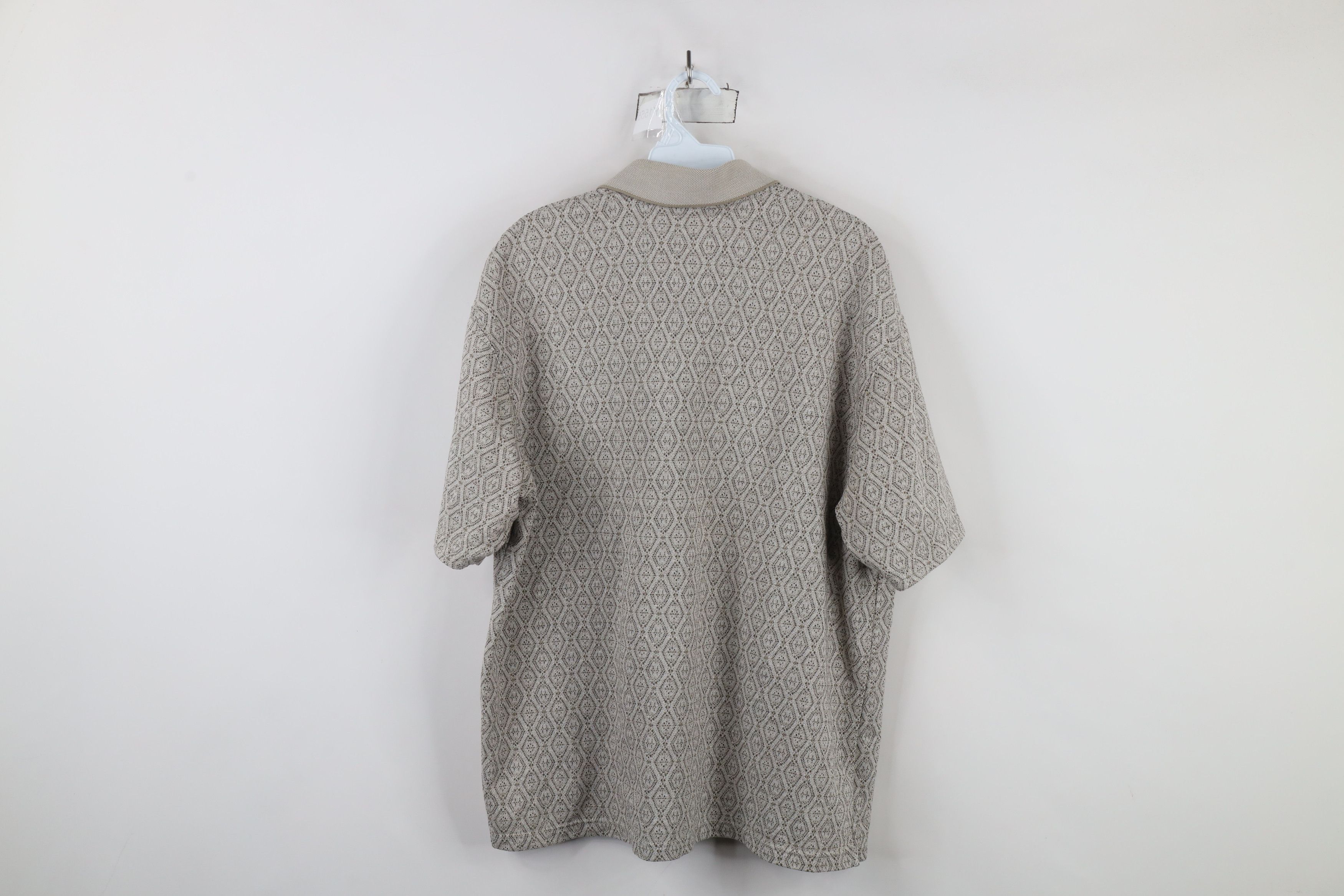 Vintage Vintage 90s Streetwear Knit Collared Polo Shirt Beige Size US L / EU 52-54 / 3 - 8 Thumbnail