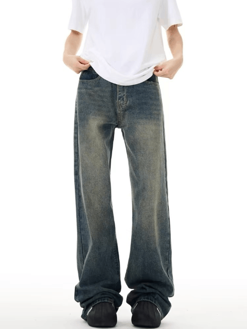 Japanese Brand × Jean American retro washed distressed high waist wide leg jeans Size US 32 / EU 48 - 1 Thumbnail
