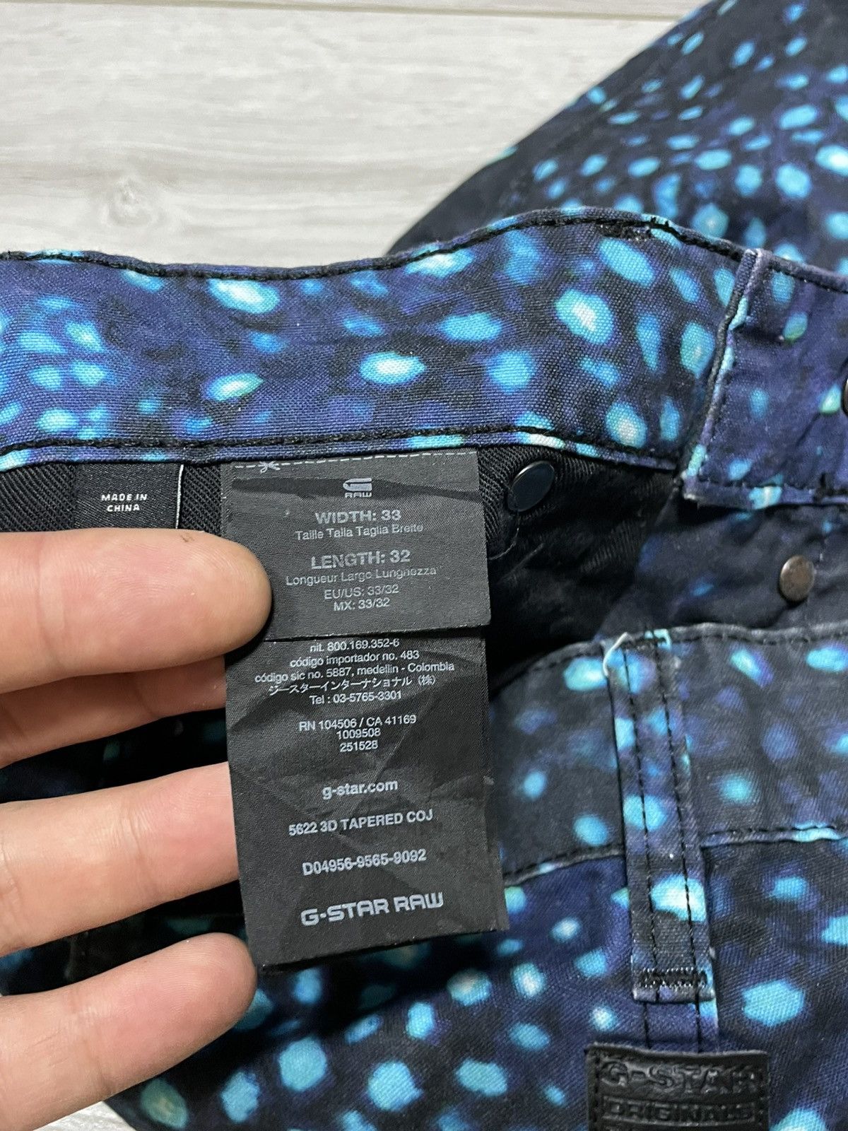 G-Star × Pharrell G stat Pharrell dot pants all over design aqua eb0 tapered Size US 33 - 4 Thumbnail