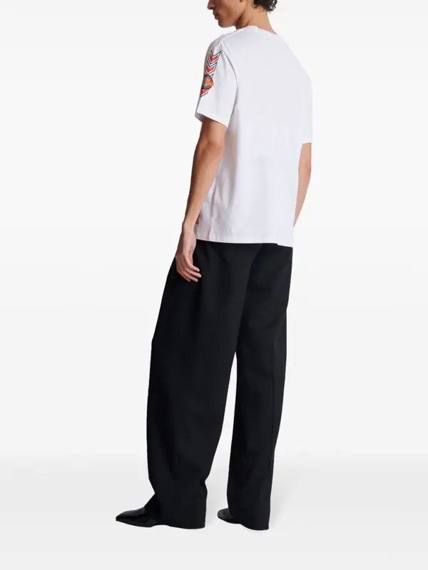 Balmain o1s1wg110925 Racing Cotton T-Shirt in White Size US S / EU 44-46 / 1 - 4 Thumbnail