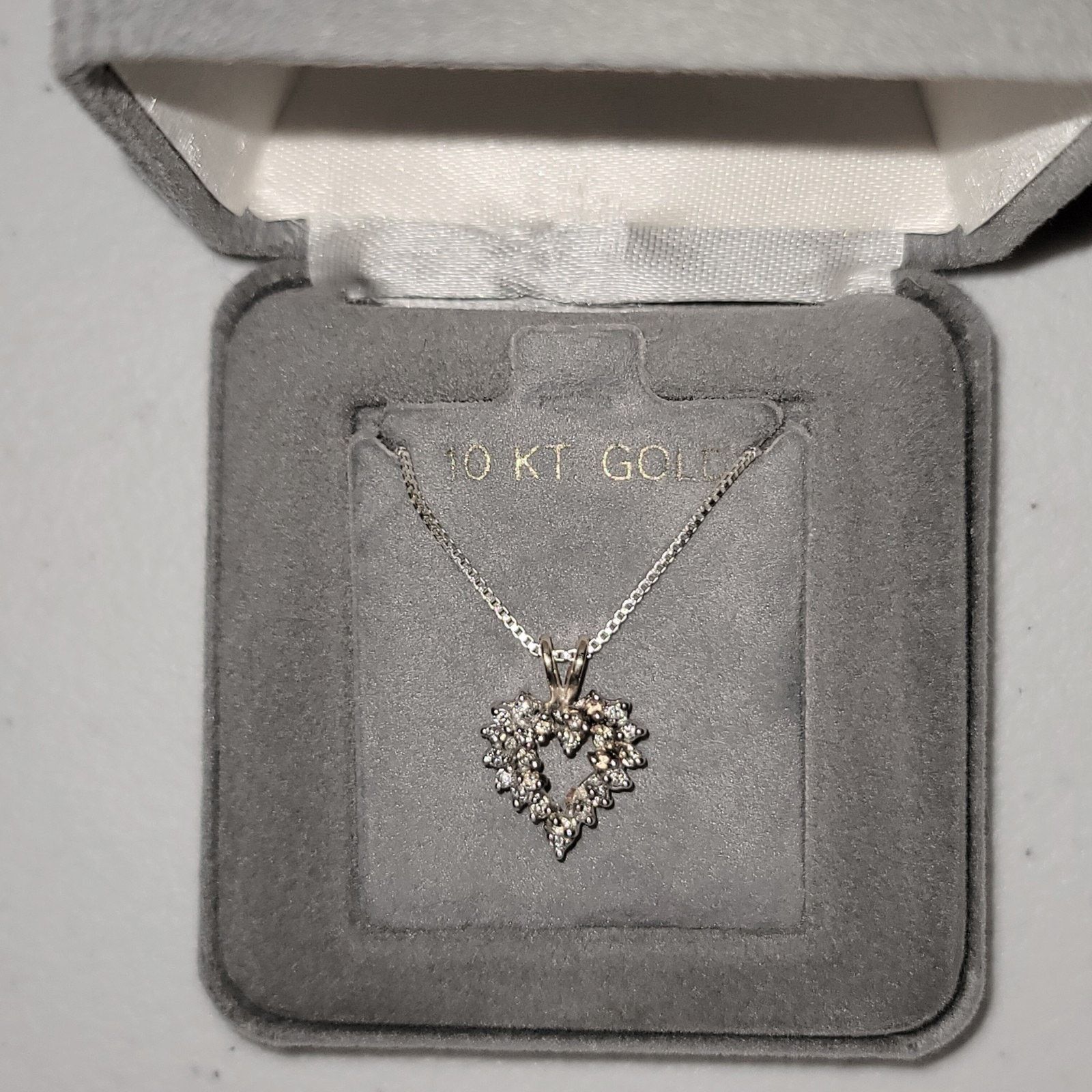 Vintage VTG 1980s 18" Marsala 10K Gold 1/4 CT Diamond Heart Necklace Size ONE SIZE - 7 Thumbnail