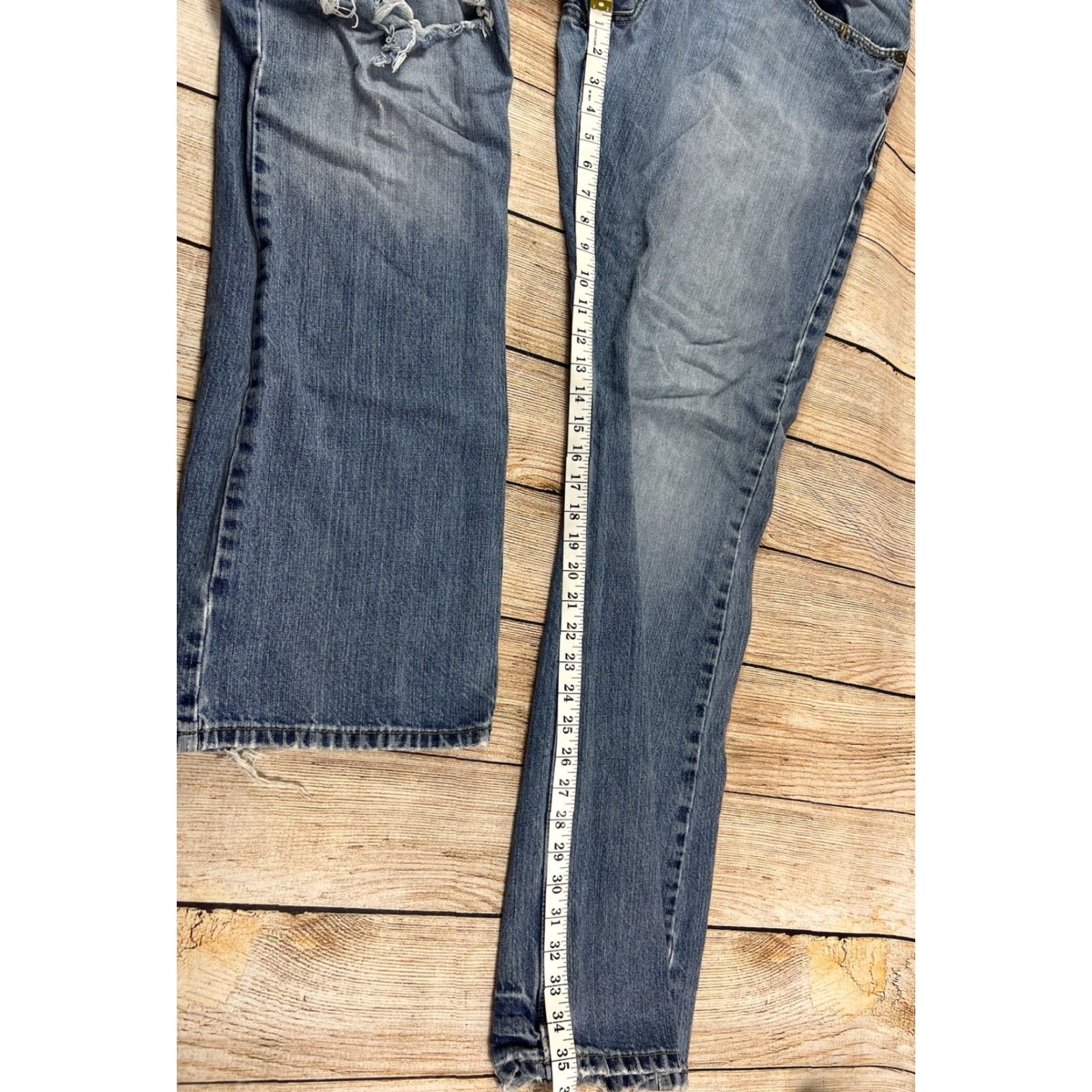 Denime Cinch Jeans Men Distress Bootcut Denim Blue 38x36 Relaxed Regular Cowboy Western Distressed Hole Knee Pockets USA Logo USA Size US 38 / EU 54 - 6 Thumbnail