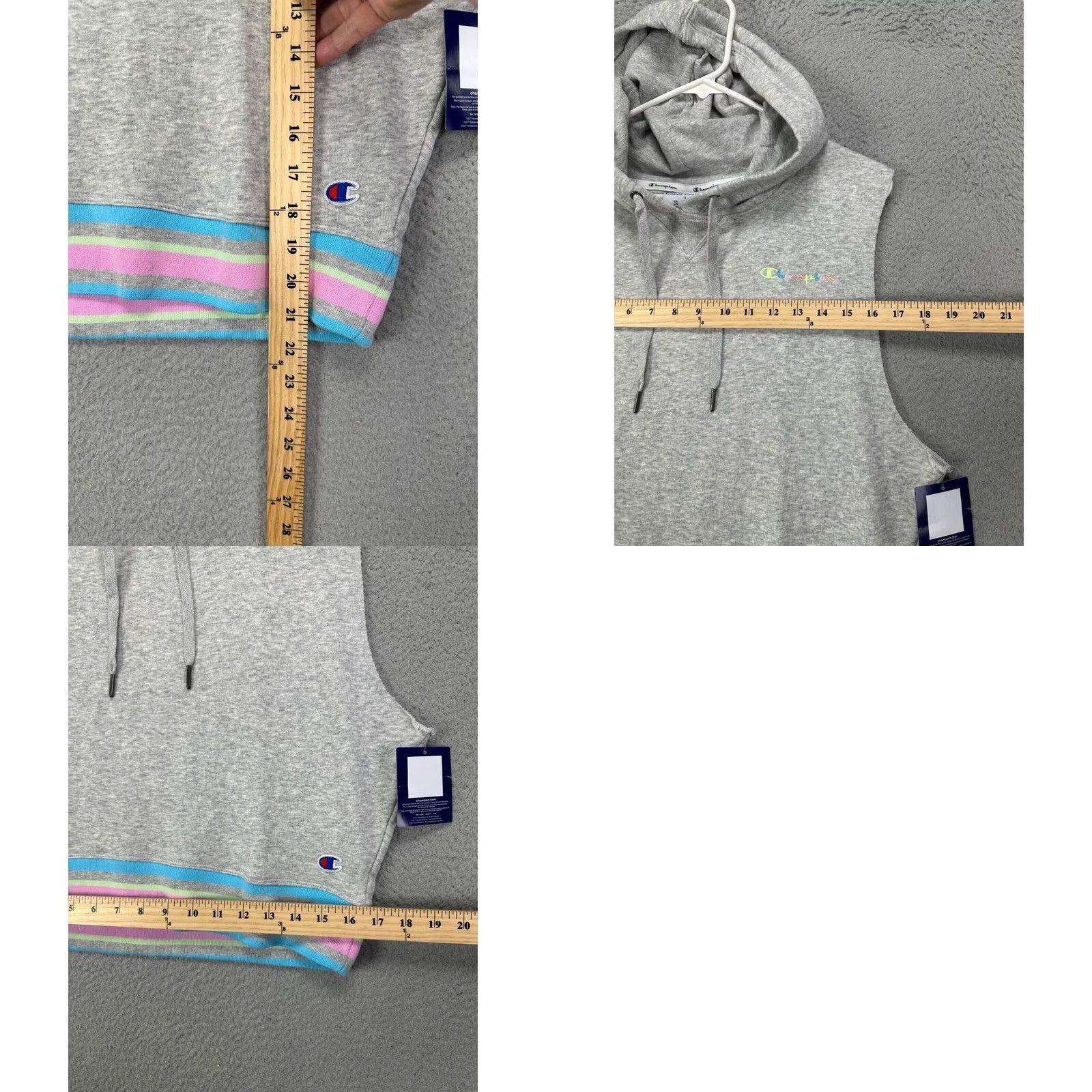 Champion Champion Sleeveless Hoodie Sweatshirt Womens Large Grey Pullover Logo Ladies NEW Size L / US 10 / IT 46 - 8 Thumbnail