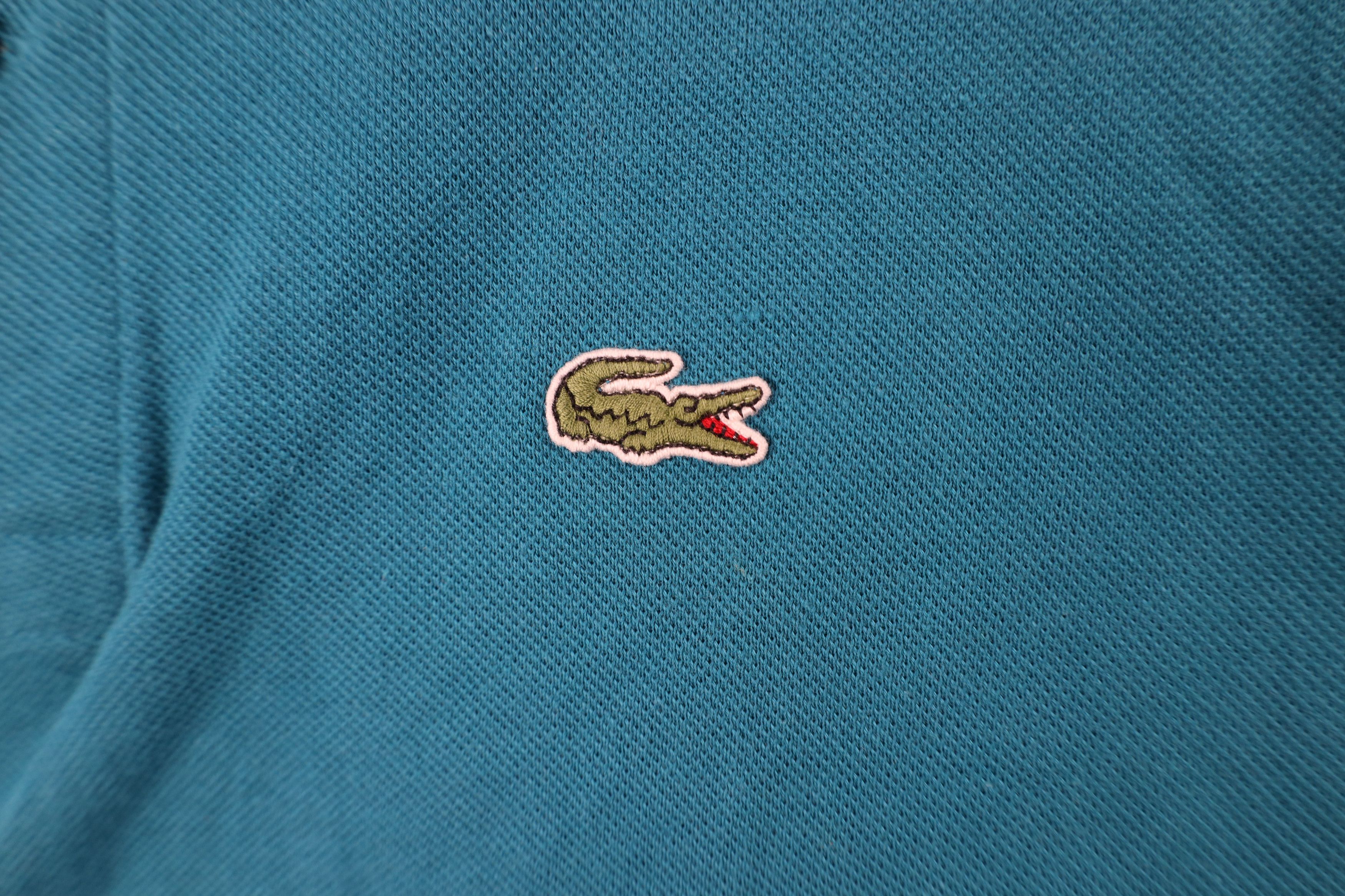 Lacoste × Vintage Lacoste Croc Logo Pique Cotton Golf Tennis Polo Teal Size US XL / EU 56 / 4 - 4 Thumbnail