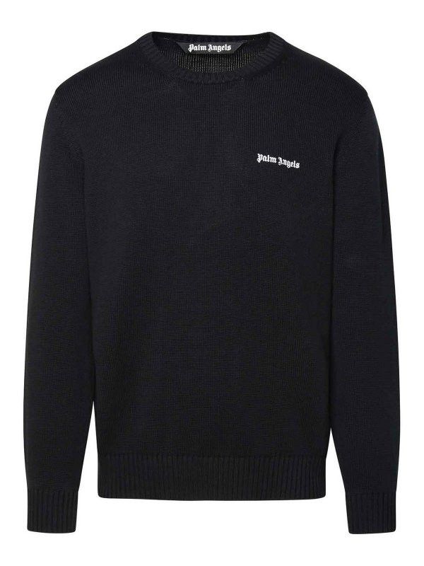 Palm Angels o1y0325 Logo Crewneck Sweater in Black Size US XL / EU 56 / 4 - 1 Thumbnail
