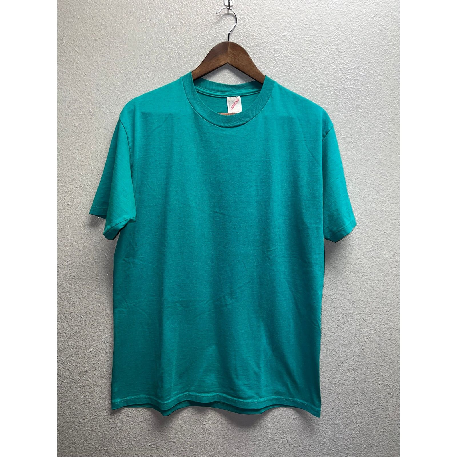 Jerzees Vintage Green Blank Shirt Jerzees 50/50 Teal USA 90s Large Size US L / EU 52-54 / 3 - 1 Thumbnail