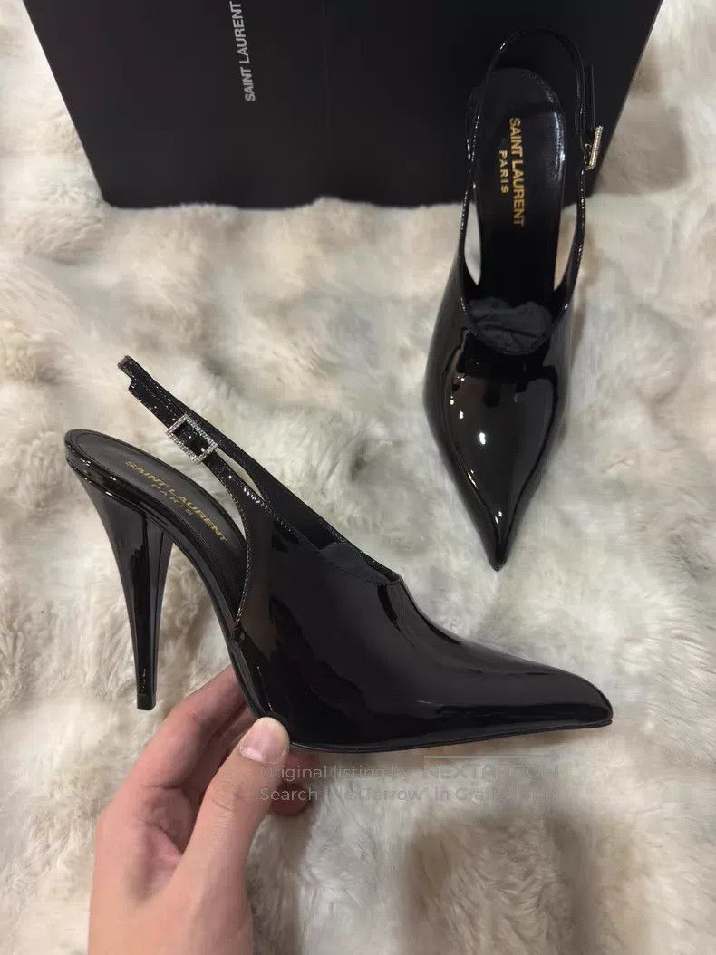 Saint Laurent Paris Saint Laurent Paris Crystal Rhinestone Patent Leather Poin Size US 7.5 / IT 37.5 - 2 Thumbnail