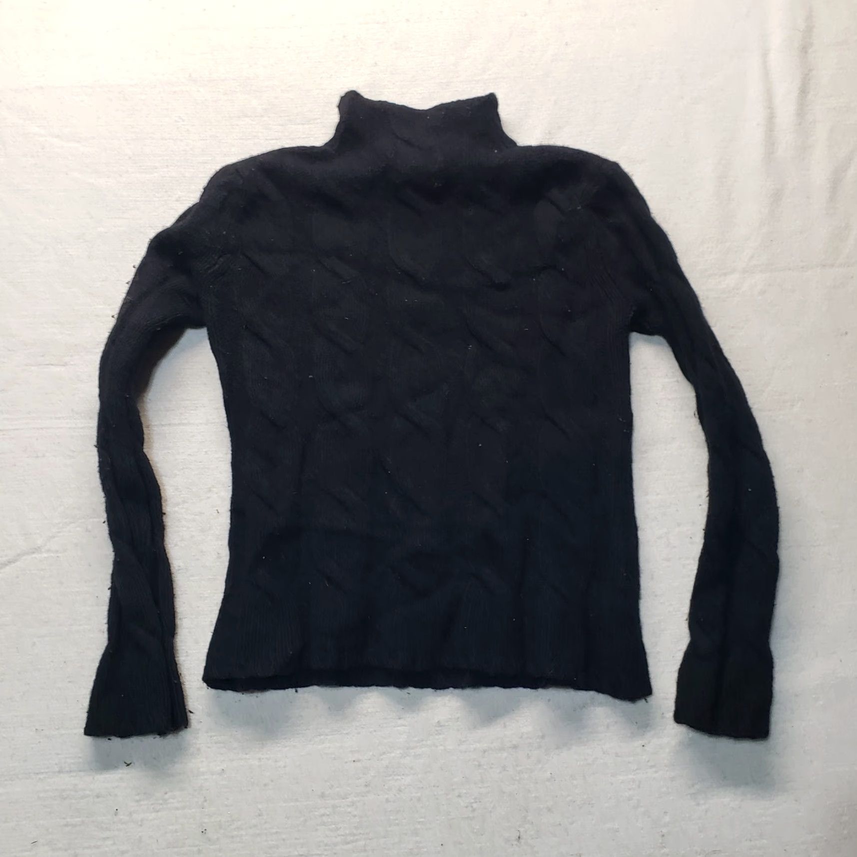 Eddie Bauer Eddie Bauer Solid Blue Lambs Wool Rabbit Cable Knit Sweater Womens Size M Medium Size M / US 6-8 / IT 42-44 - 7 Thumbnail