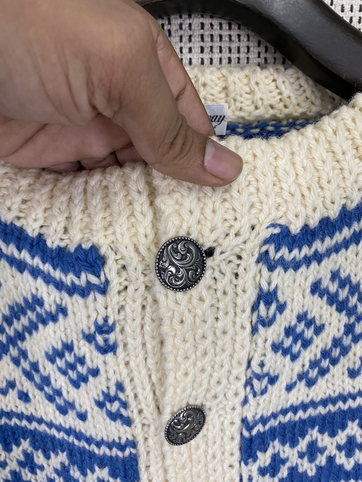 Aran Isles Knitwear × Vintage 🔥Handknit in norway knitwear 100% wool mothproof Size US M / EU 48-50 / 2 - 6 Thumbnail