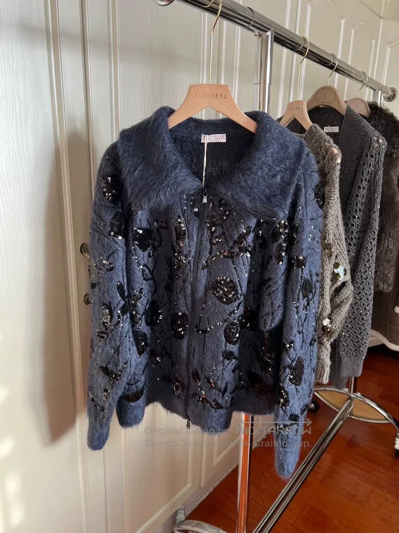 Brunello Cucinelli Brunello Cucinelli Mohair Sequin Flower Sweater Size M / US 6-8 / IT 42-44 - 1 Thumbnail