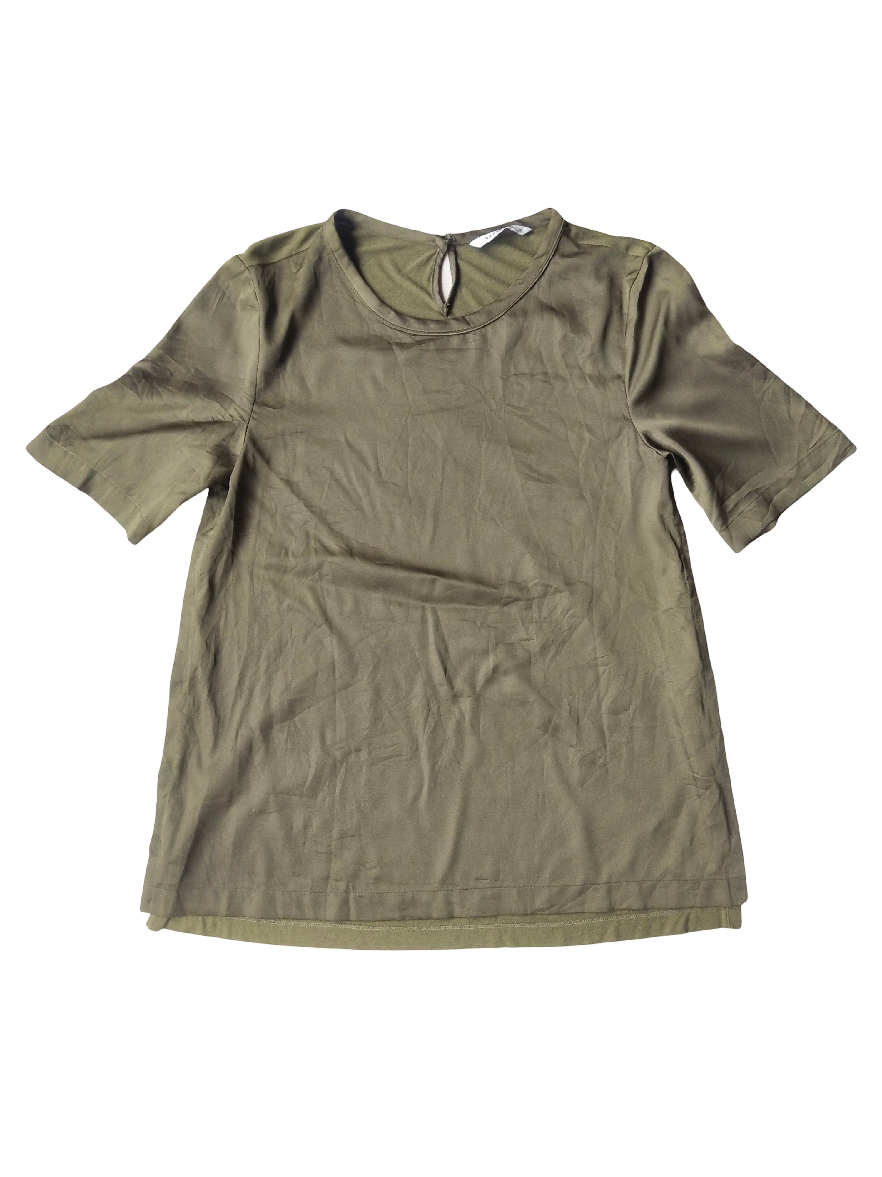 Derek Lam 10 Crosby Derek Lam New York Olive Green Mixed Media Modal Blouse Size S / US 4 / IT 40 - 1 Thumbnail