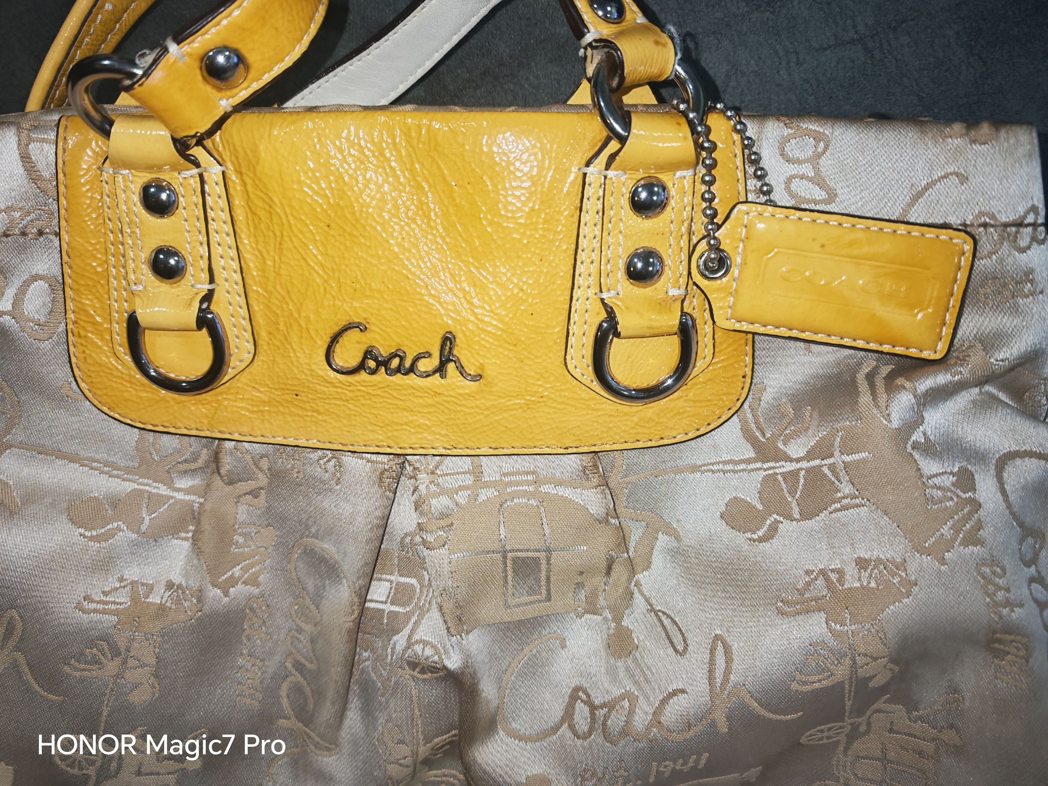 Coach COACH M1050-F15656 Yellow and Gold Handbag Size ONE SIZE - 2 Thumbnail