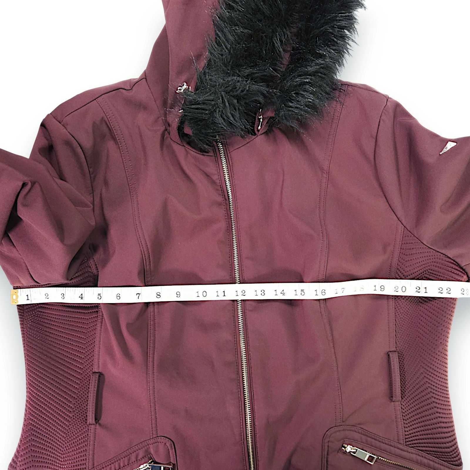Guess Guess Faux Fur Hood Softshell Parka Jacket Burgundy Wine XXL Size XXL / US 16-18 / IT 52-54 - 10 Thumbnail