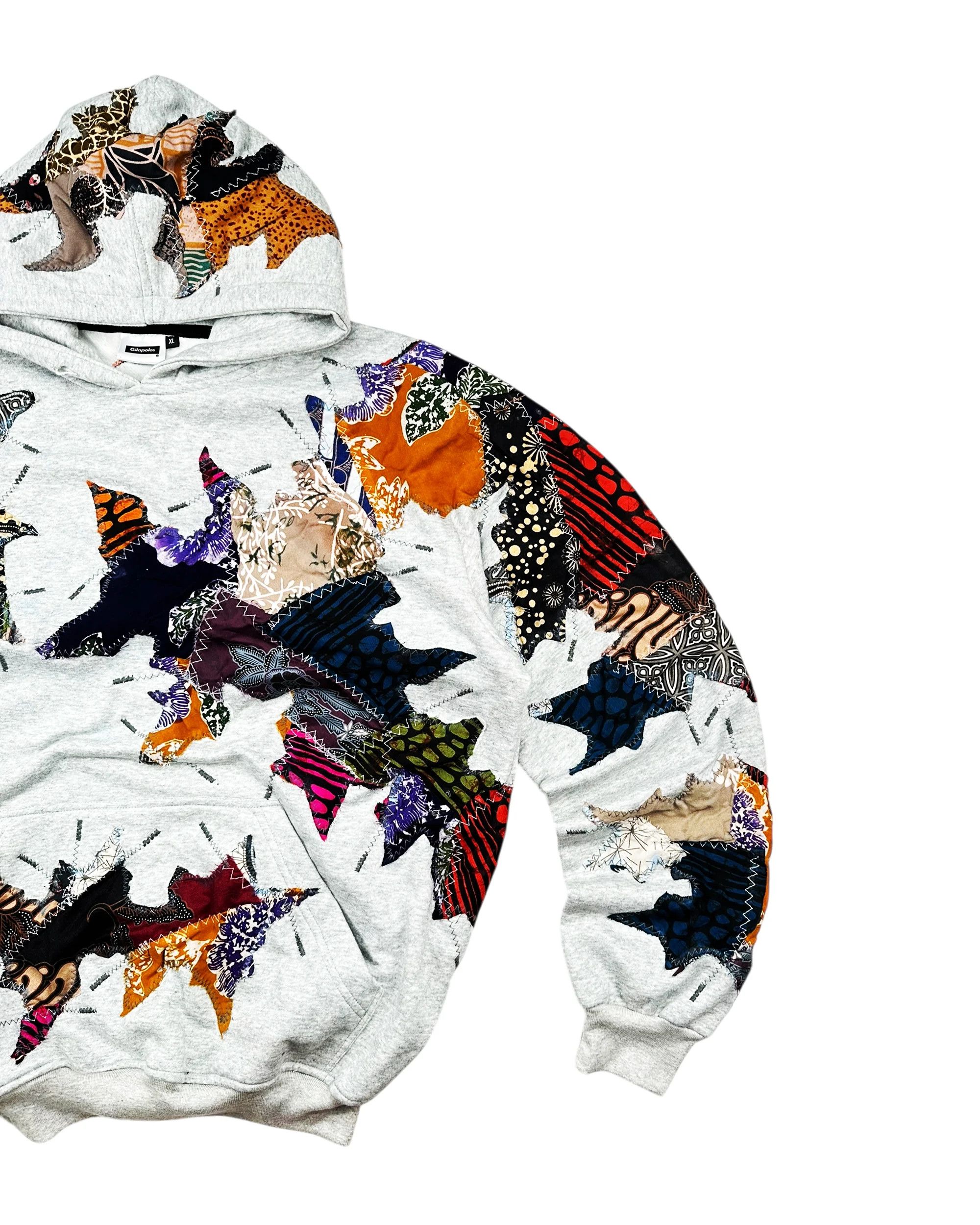Japanese Brand Re-worked 1 of 1 Batik Starburst Patch Riot Hoodie Size L Size US L / EU 52-54 / 3 - 6 Thumbnail
