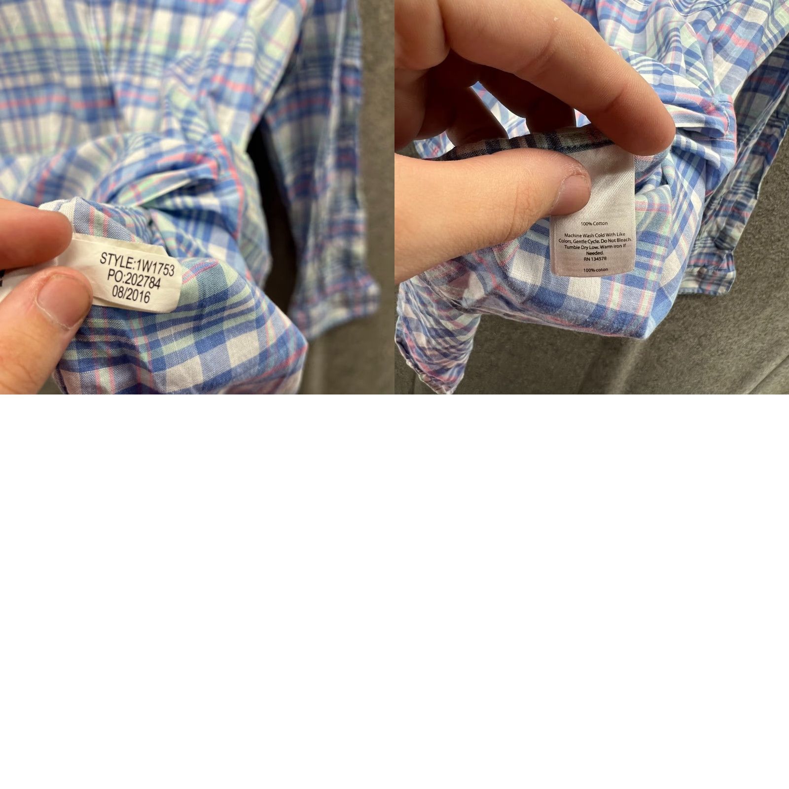 Vineyard Vines Vineyard Vines Shirt Mens Large Blue Button Down Slim Fit Tucker Madras Plaid Vintage Size US L / EU 52-54 / 3 - 9 Thumbnail