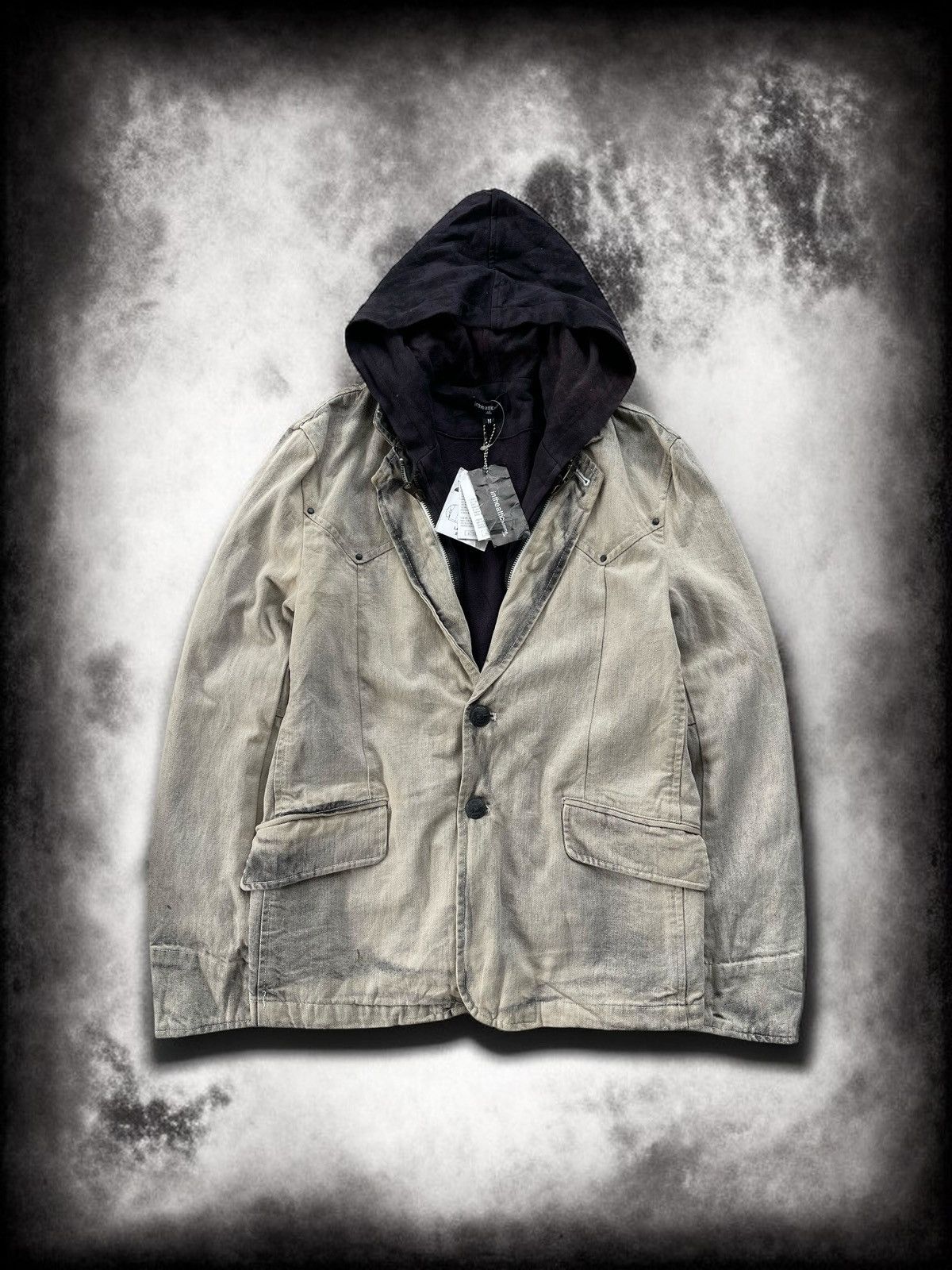 If Six Was Nine 🔥 In The Attic Homme Layered Style Hood Denim Jacket Size US M / EU 48-50 / 2 - 4 Thumbnail