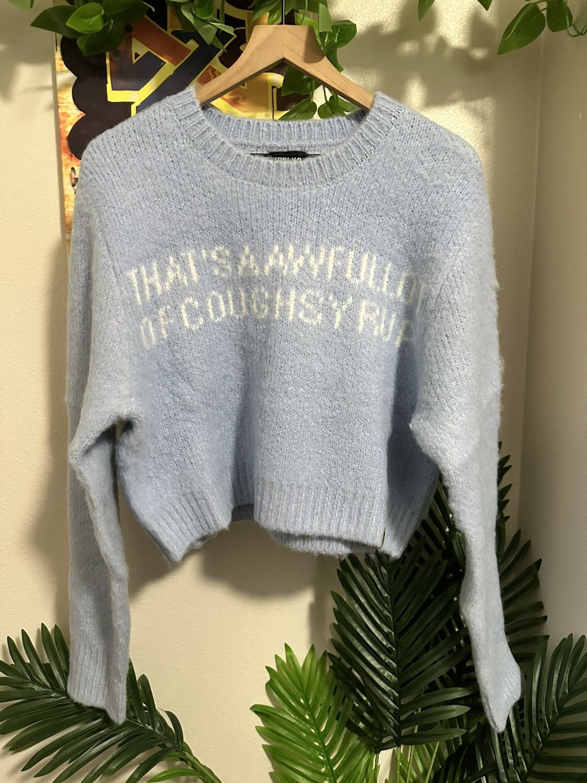 Designer Awful lot of cough syrup mohair crop top sweater Size XXL / US 16-18 / IT 52-54 - 1 Thumbnail