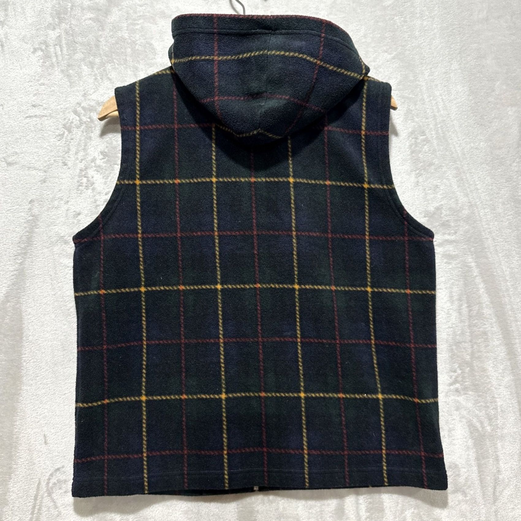 Ralph Lauren VINTAGE Ralph Lauren Hooded Vest Plaid Fleece Full Zip Pockets Women’s Size L Black Size L / US 10 / IT 46 - 2 Thumbnail