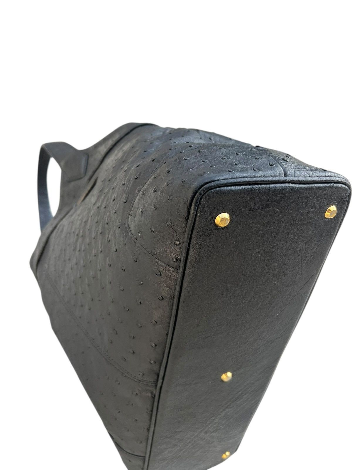Leather Vintage JRA Japan Black Ostrich Leather Bag Size ONE SIZE - 16 Thumbnail