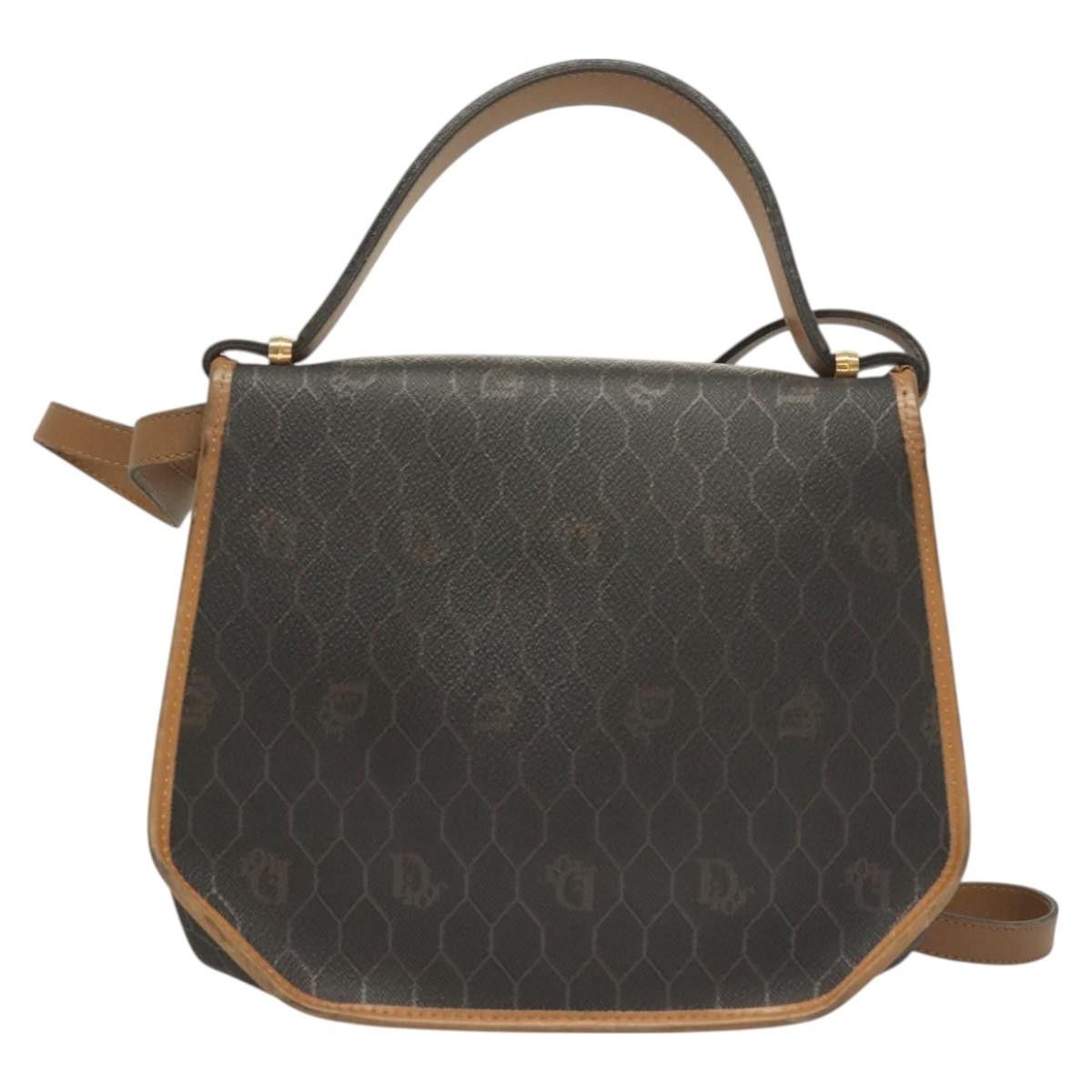 Dior DIOR Honeycomb Canvas Hand Bag Pvc Black Gold Size ONE SIZE - 3 Thumbnail