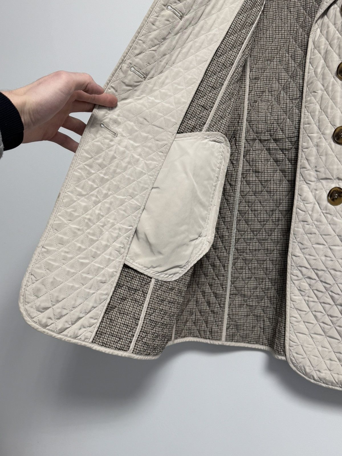Max Mara Max Mara Quilted Trench Belted Jacket Gray Silver Puffer Size M / US 6-8 / IT 42-44 - 12 Thumbnail