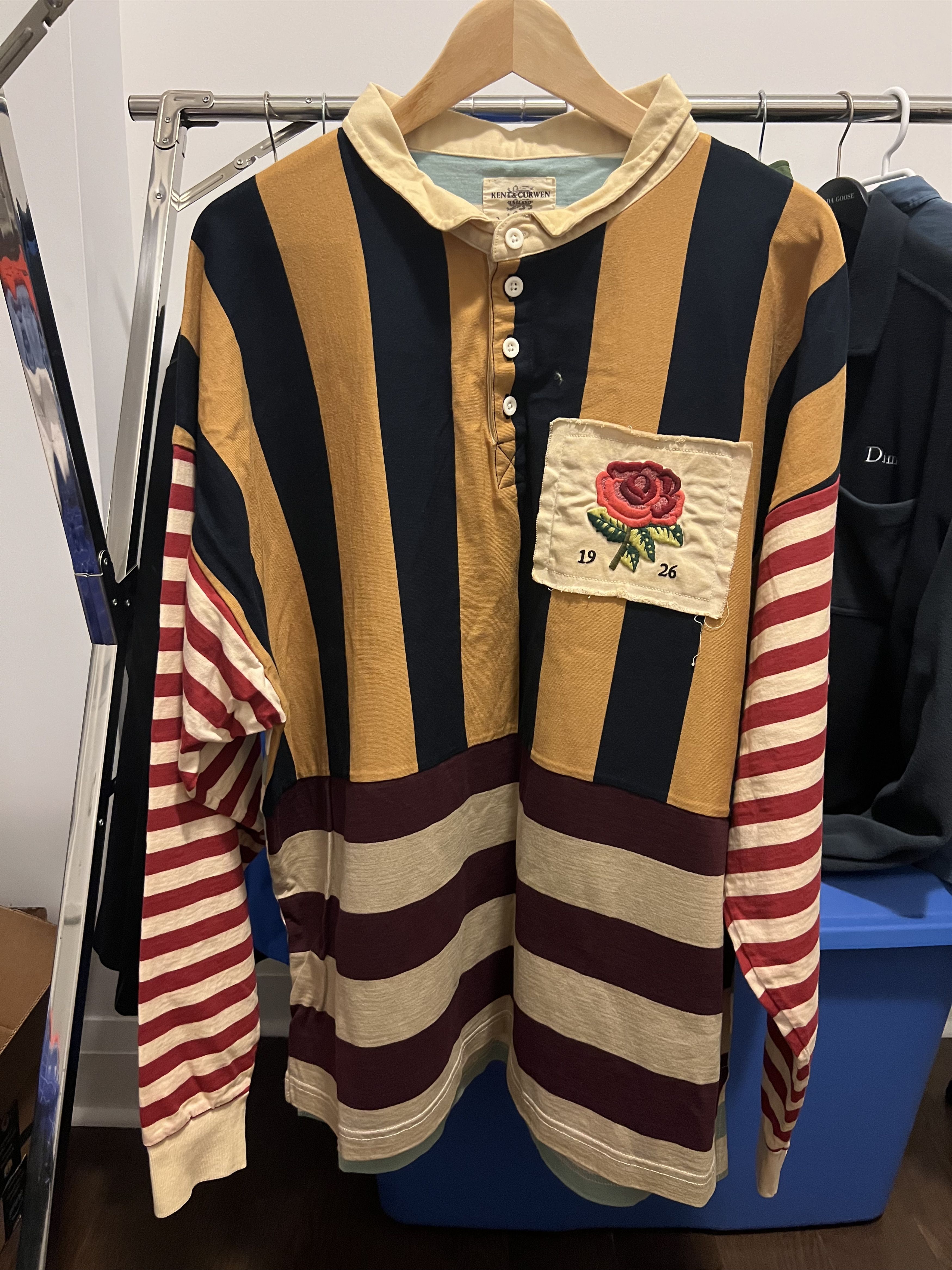 David Beckham × Kent & Curwen OVERSIZED MIXED STRIPES RUGBY SHIRT Size US M / EU 48-50 / 2 - 1 Thumbnail