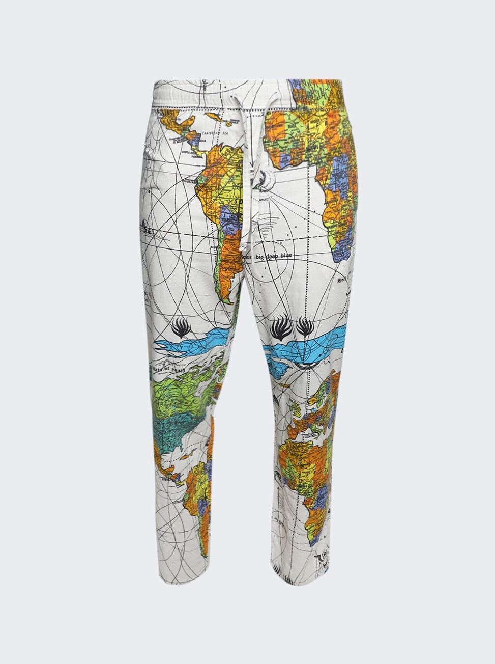 Saint Michael o1mle0326 Pajama World Map Pants in White Size US 36 / EU 52 - 1 Thumbnail