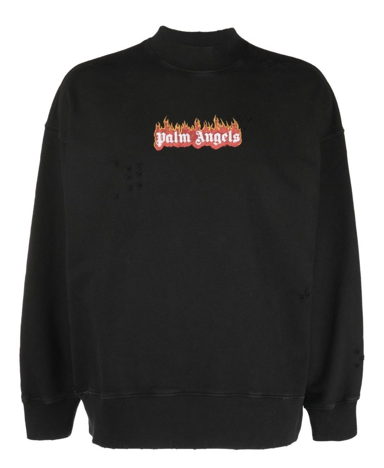Palm Angels Burning Logo-print distressed sweatshirt Size US L / EU 52-54 / 3 - 1 Thumbnail