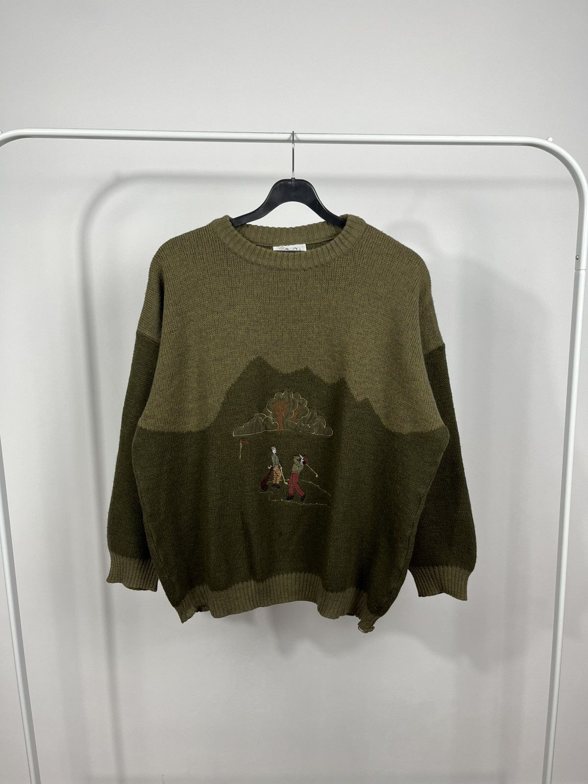 Other Vintage Paco Calvari Golf Sweater Wool Golf Scene Knit L Size US L / EU 52-54 / 3 - 1 Thumbnail