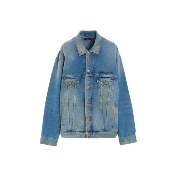 Balenciaga Balenciaga Classic Logo Embroidered Denim Jacket Size US L / EU 52-54 / 3 - 1 Thumbnail