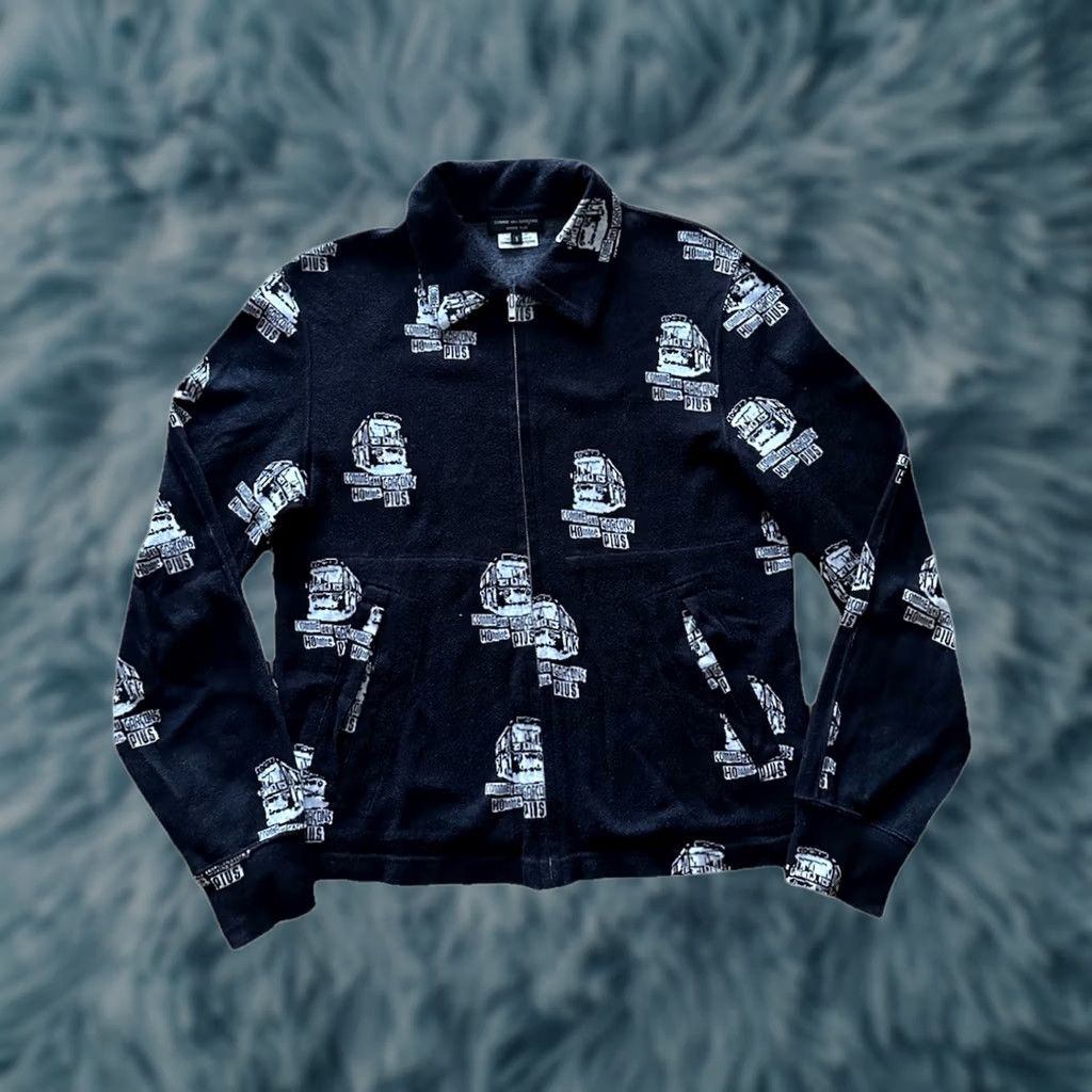 Vintage COMME des GARCONS HOMME PLUS Knit sweater Full Zip Up Black All Over Print S Unisex Adults Mens Womens Pullover, Very RARE, Gently Used Size US S / EU 44-46 / 1 - 1 Thumbnail